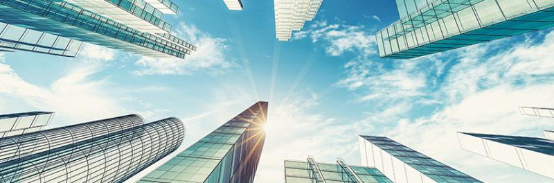 Low angle shot of skyscraper