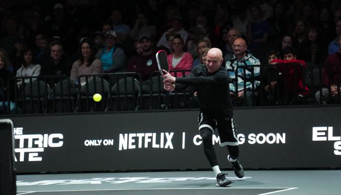 Agassi at the Pickleball Slam 3